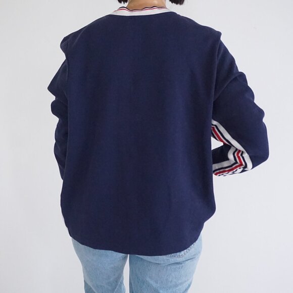 Vintage L.A. Blues USA Navy V-Neck Sweater Collegiate Blokecore 90s Style L - Picture 2 of 10